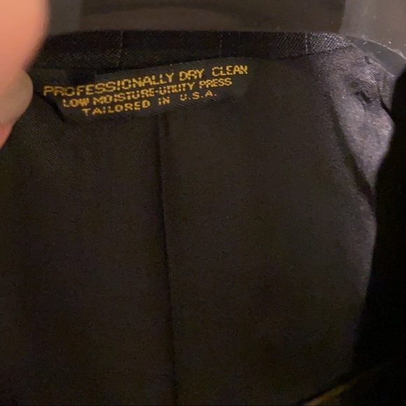 Man in Wool charcoal Gray pinstripe suit mens professional business jacket pants - Picture 9 of 16